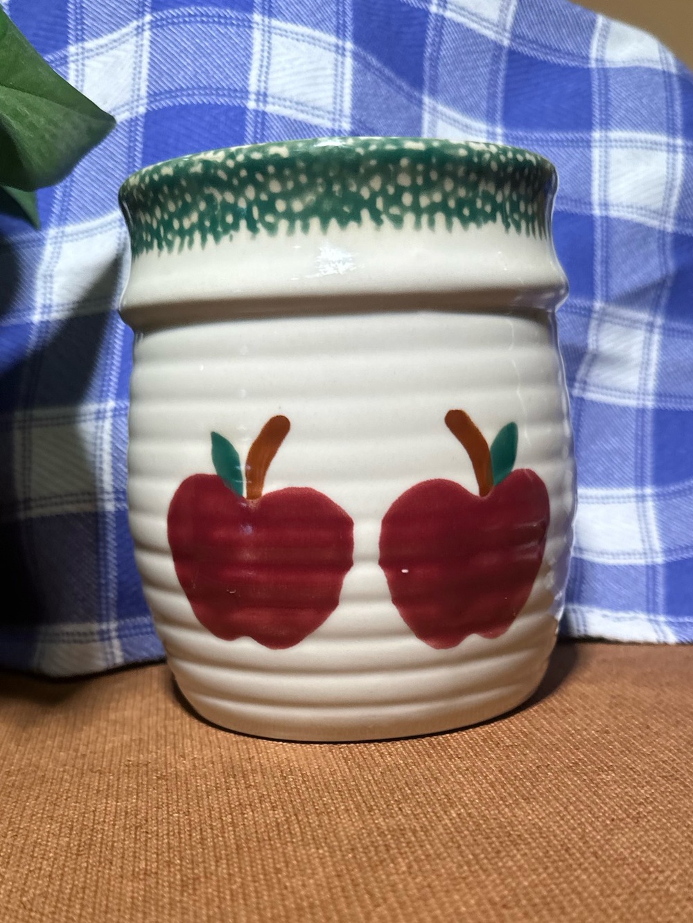 Hand-Painted Apple Ceramic Canister - Red Apples
